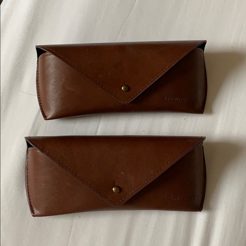 Set of 2 EyeBuyDirect Leather Eyeglass Cases